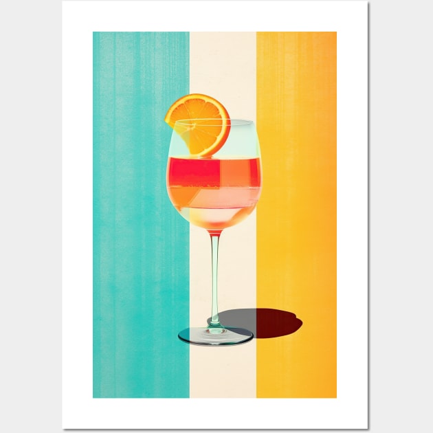Aperol Spritz Cocktail on Summer Wall Art by HeyDesignCo